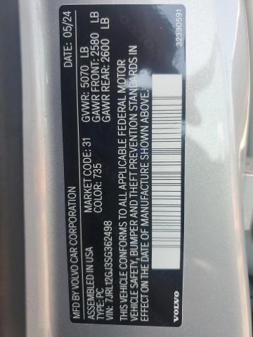 2025 VOLVO S60 CORE 7JRL12GJ3SG362498