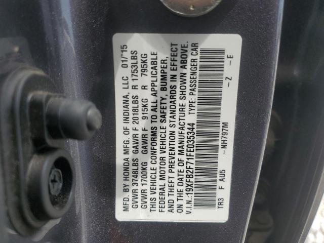 2015 HONDA CIVIC SE 19XFB2F71FE035344