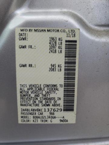 2019 NISSAN ALTIMA S - 1N4BL4BV8KC137629