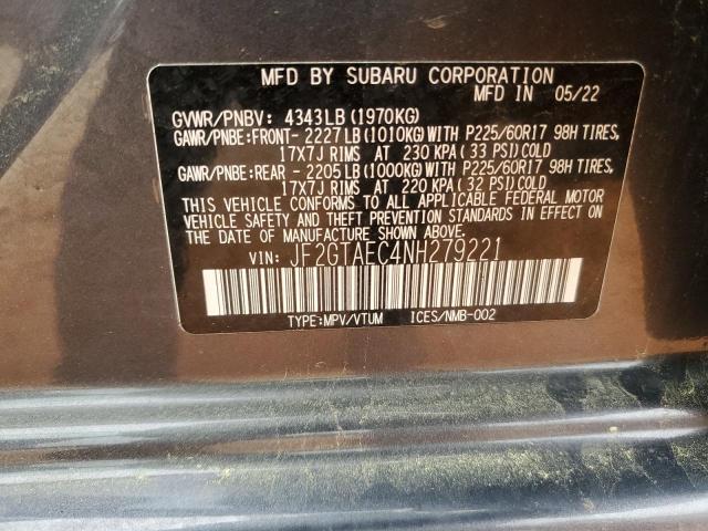 2022 SUBARU CROSSTREK - JF2GTAEC4NH279221