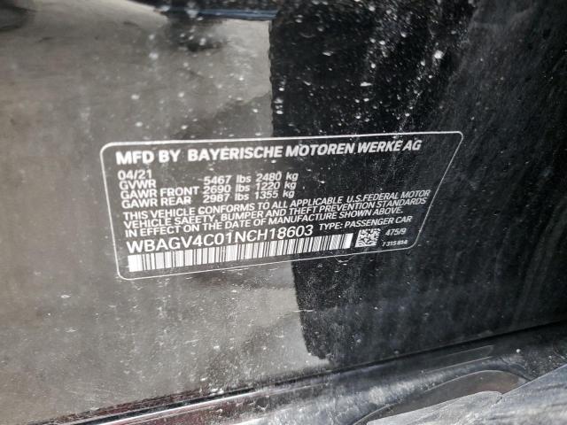 2022 BMW 840XI WBAGV4C01NCH18603