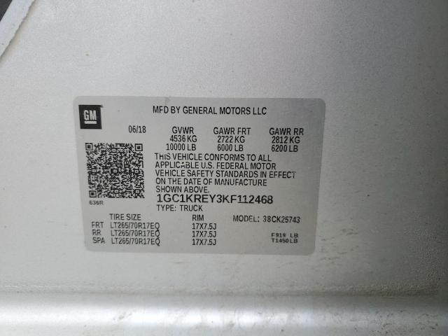 2019 CHEVROLET SILVERADO K2500 HEAVY DUTY - 1GC1KREY3KF112468