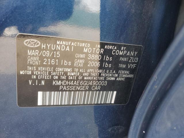 2016 HYUNDAI ELANTRA SE - KMHDH4AE6GU490003