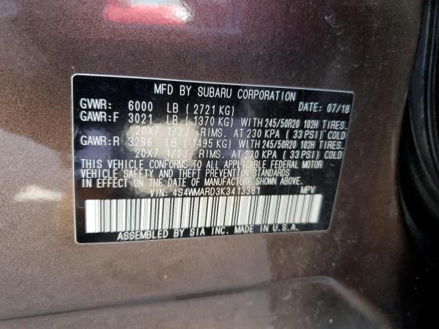 2019 SUBARU ASCENT TOU 4S4WMARD3K3413361