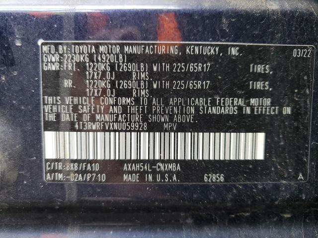2022 TOYOTA RAV4 XLE - 4T3RWRFVXNU059928