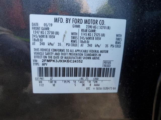 2019 FORD EDGE SEL - 2FMPK3J93KBC24352