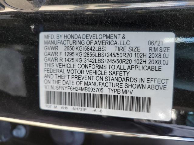 5FNYF6H24MB093705 2021 HONDA PILOT