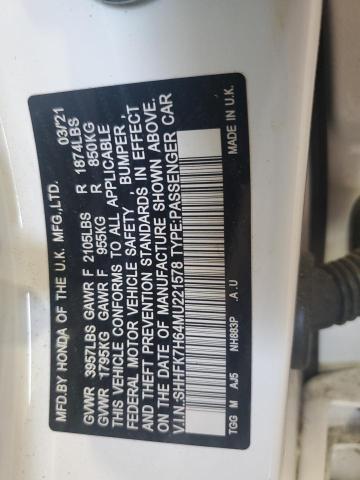 2021 HONDA CIVIC EX - SHHFK7H64MU221578