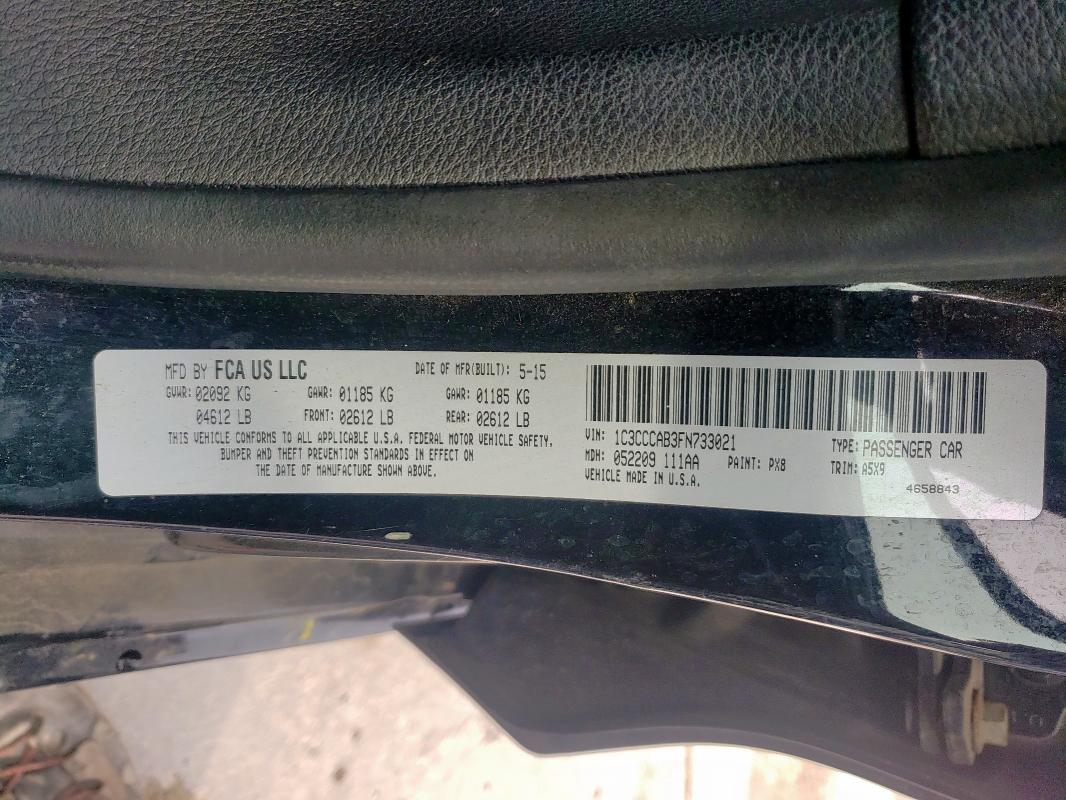 2015 CHRYSLER 200 LIMITE 1C3CCCAB3FN733021