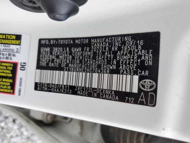 2017 TOYOTA COROLLA L - 2T1BURHE2HC764368