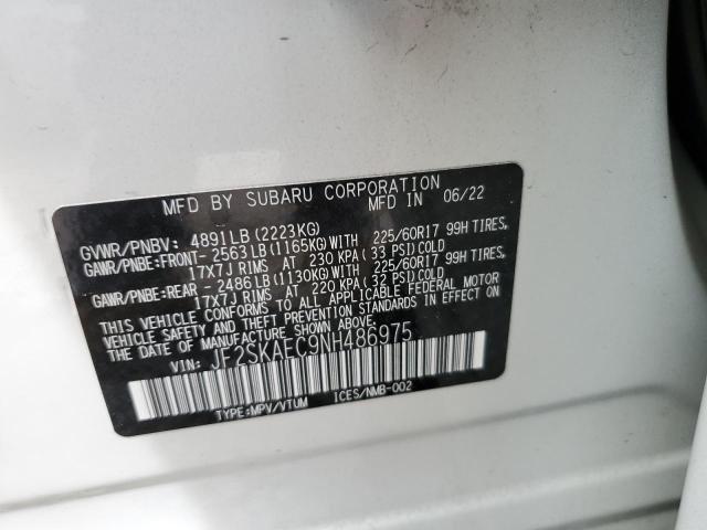 2022 SUBARU FORESTER P JF2SKAEC9NH486975