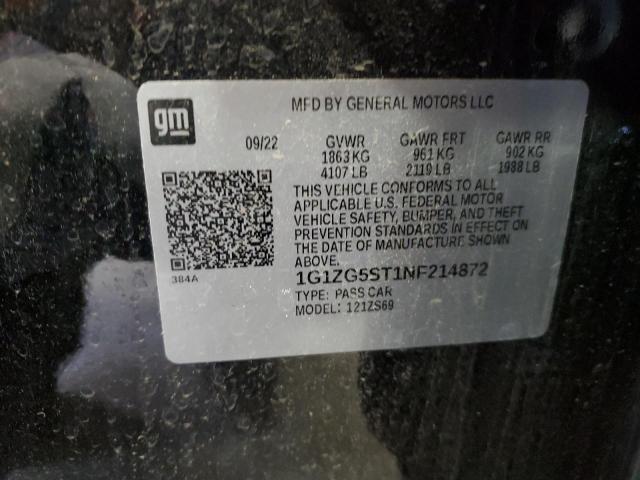 2022 CHEVROLET MALIBU RS 1G1ZG5ST1NF214872
