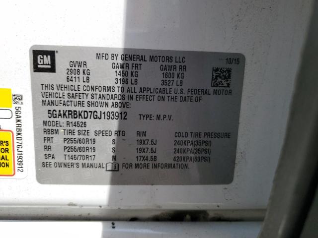 2016 BUICK ENCLAVE - 5GAKRBKD7GJ193912