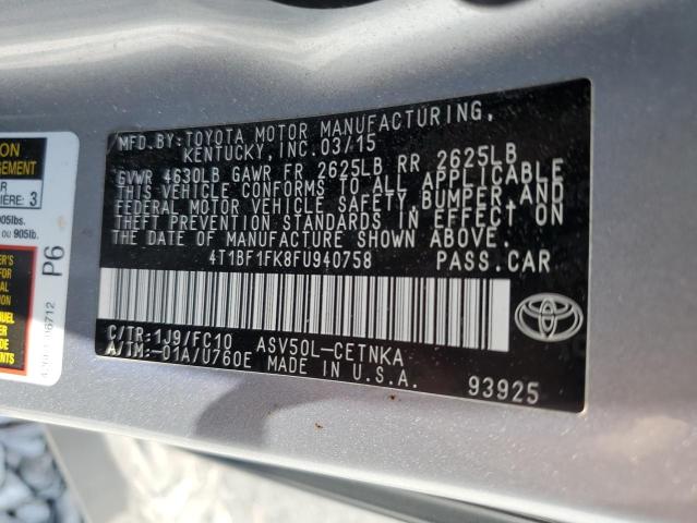 2015 TOYOTA CAMRY LE - 4T1BF1FK8FU940758