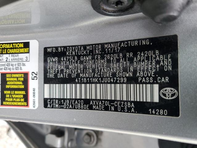 2018 TOYOTA CAMRY L - 4T1B11HK1JU047299