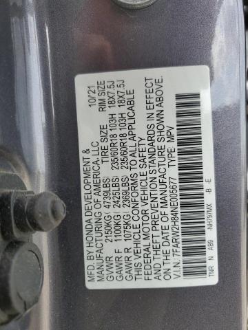 2022 HONDA CR-V EXL - 7FARW2H84NE005677
