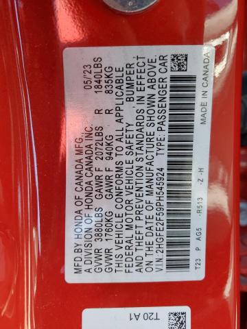 2023 HONDA CIVIC SPOR - 2HGFE2F59PH545924