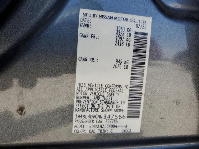 2022 NISSAN ALTIMA SV - 1N4BL4DV0NN347566