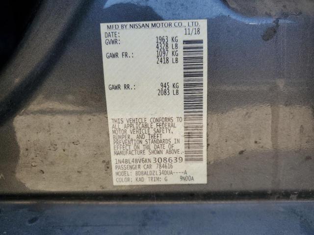 2019 NISSAN ALTIMA S 1N4BL4BV6KN308639