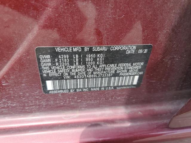2020 SUBARU IMPREZA 4S3GTAB69L3733387