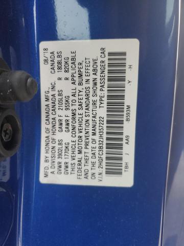 2018 HONDA CIVIC EX - 2HGFC3B32JH357222