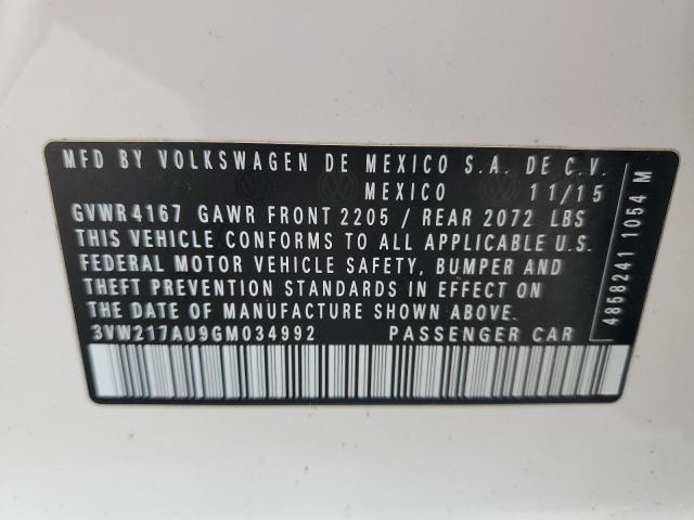 2016 VOLKSWAGEN GOLF S/SE 3VW217AU9GM034992