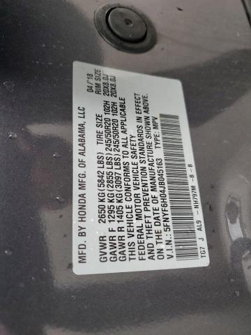 2018 HONDA PILOT ELIT 5FNYF6H04JB045163