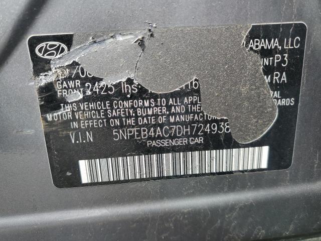 5NPEB4AC7DH724938 2013 HYUNDAI SONATA