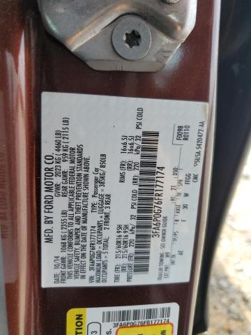 2015 FORD FUSION S - 3FA6P0G76FR177174
