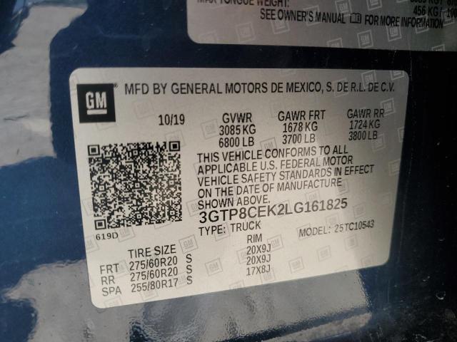 2020 GMC SIERRA C15 - 3GTP8CEK2LG161825