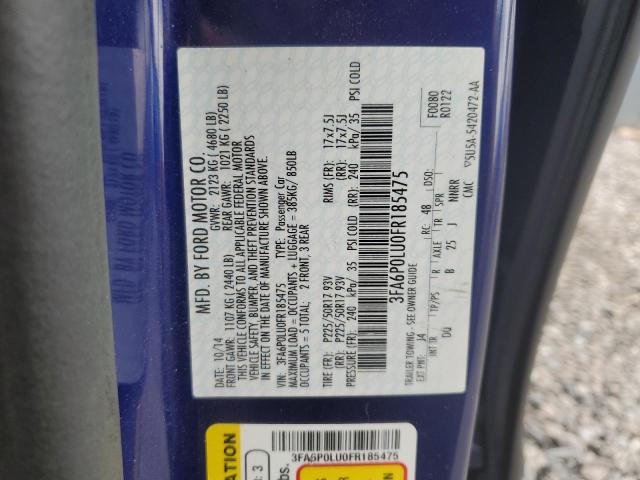 2015 FORD FUSION SE - 3FA6P0LU0FR185475