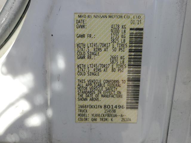 2015 NISSAN NV2500 1N6BF0KX1FN801496