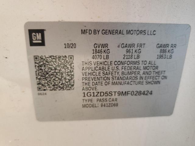 2021 CHEVROLET MALIBU LT - 1G1ZD5ST9MF028424