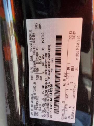 2020 FORD F150 SUPER 1FTEW1E44LFA92866