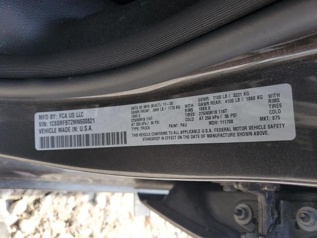 2021 RAM 1500 BIG HORN/LONE STAR 1C6SRFBT2MN600821