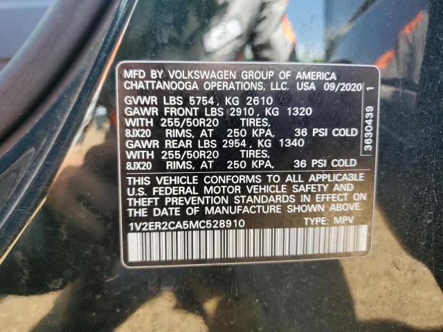 2021 VOLKSWAGEN ATLAS SEL - 1V2ER2CA5MC528910