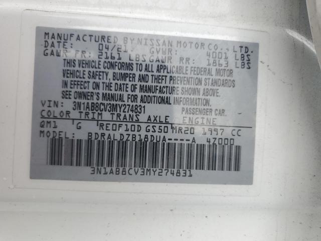 2021 NISSAN SENTRA SV 3N1AB8CV3MY274831