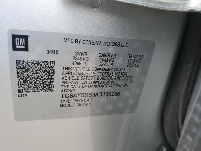 2019 CADILLAC CTS PREMIUM LUXURY 1G6AY5SS3K0100186