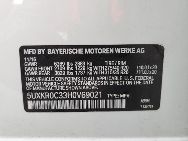 2017 BMW X5 XDRIVE3 - 5UXKR0C33H0V69021