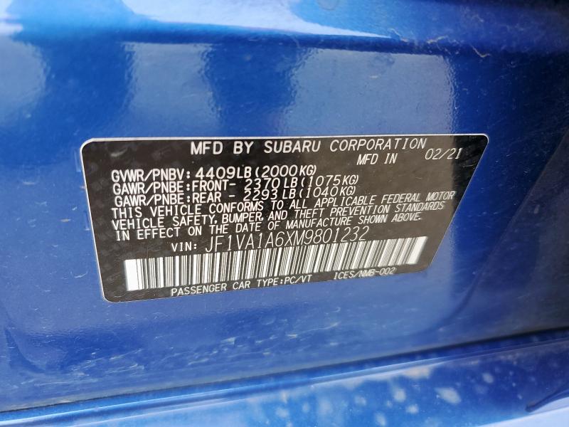 2021 SUBARU WRX JF1VA1A6XM9801232