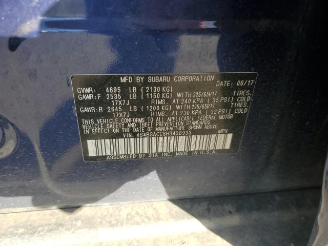 2017 SUBARU OUTBACK 2. - 4S4BSACC8H3438933