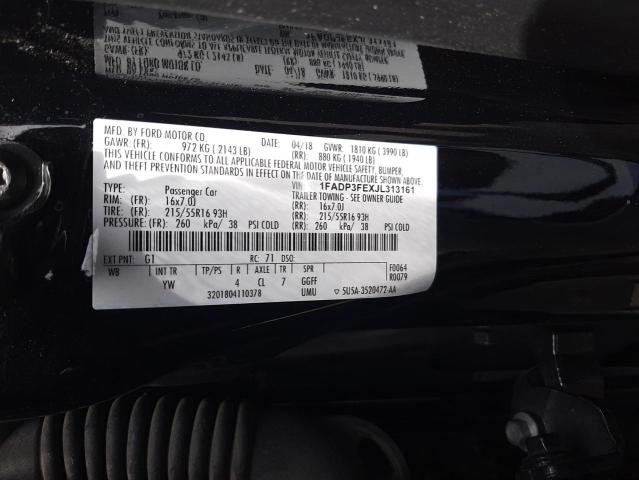 2018 FORD FOCUS SE 1FADP3FEXJL313161