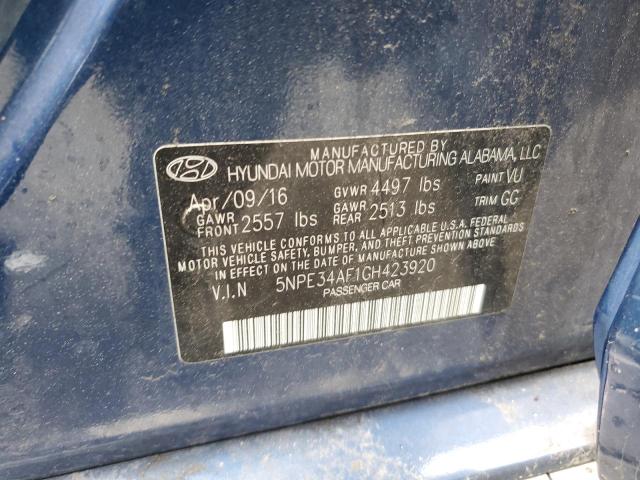 2016 HYUNDAI SONATA SPO - 5NPE34AF1GH423920