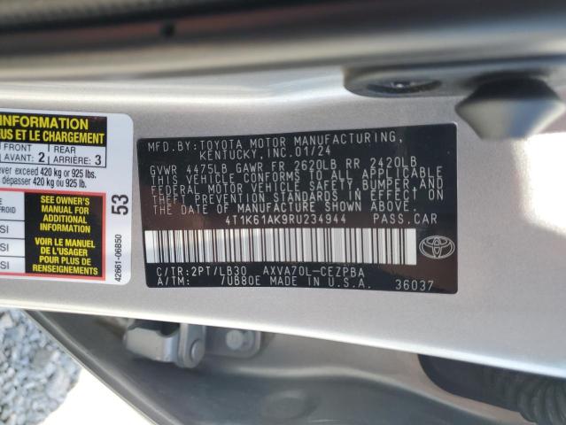 2024 TOYOTA CAMRY XSE - 4T1K61AK9RU234944