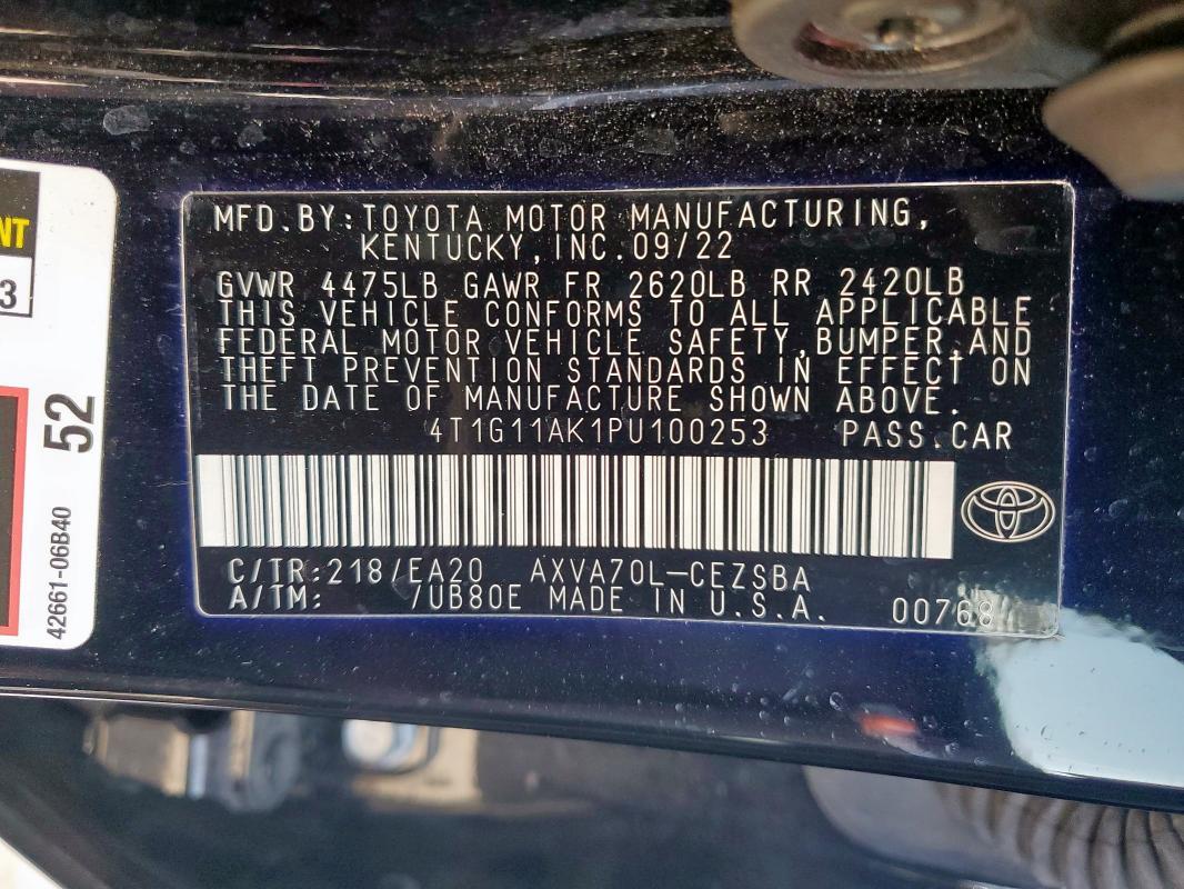 2023 TOYOTA CAMRY SE N - 4T1G11AK1PU100253