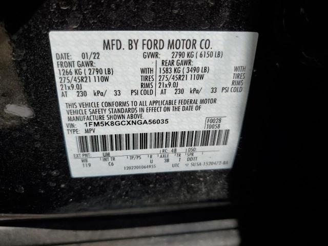 2022 FORD EXPLORER S - 1FM5K8GCXNGA56035