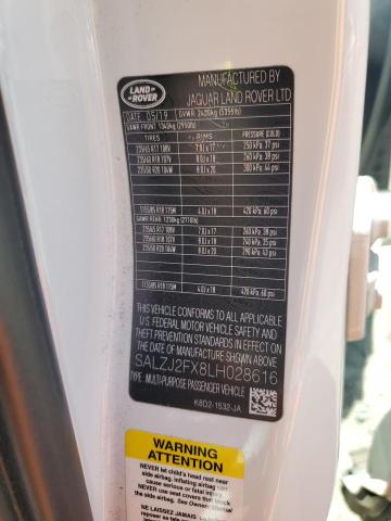 2020 LAND ROVER RANGE ROVE SALZJ2FX8LH028616