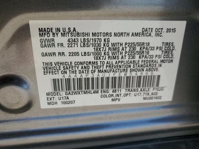 2015 MITSUBISHI OUTLANDER - 4A4AP3AU1FE054866