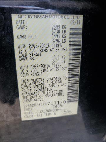 2015 NISSAN FRONTIER S - 1N6AD0ER5FN711170