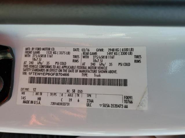 2016 FORD F150 SUPER - 1FTEW1EP6GFB70466